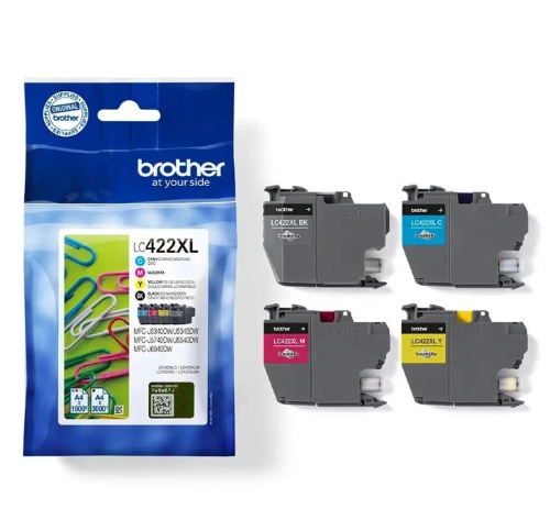 BROTHER LC422XL PACK INK JET CONFEZIONE DA 4 NERO, GIALLO, CIANO, MAGENTA PER BROTHER MFC-J5340DW, MFC-J5345DW, MFC-J5740DW, MFC-J6540DW, MFC-J6940DW